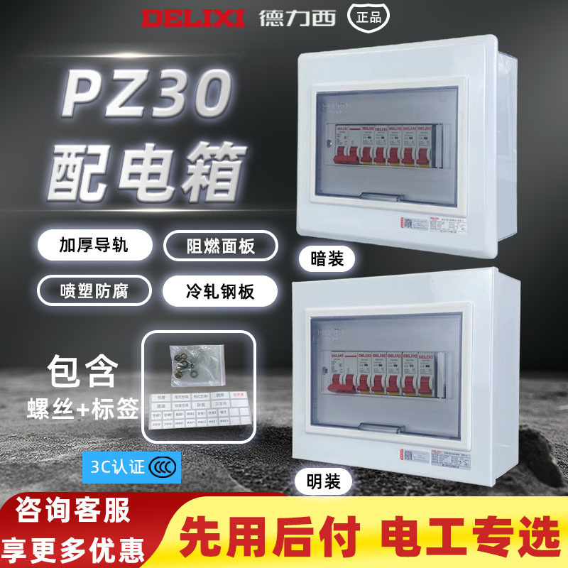 德力西PZ30家用室内空气漏电开关配电箱明装暗装回路保护总配电箱