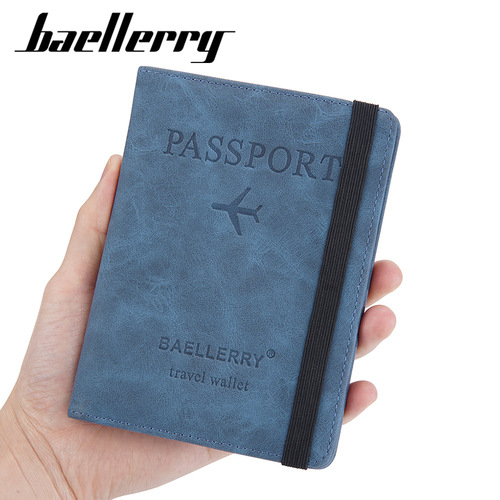 Baellerry's new unisex RFID passport bag cross-border frosted travel document simple anti-magnetic card bag