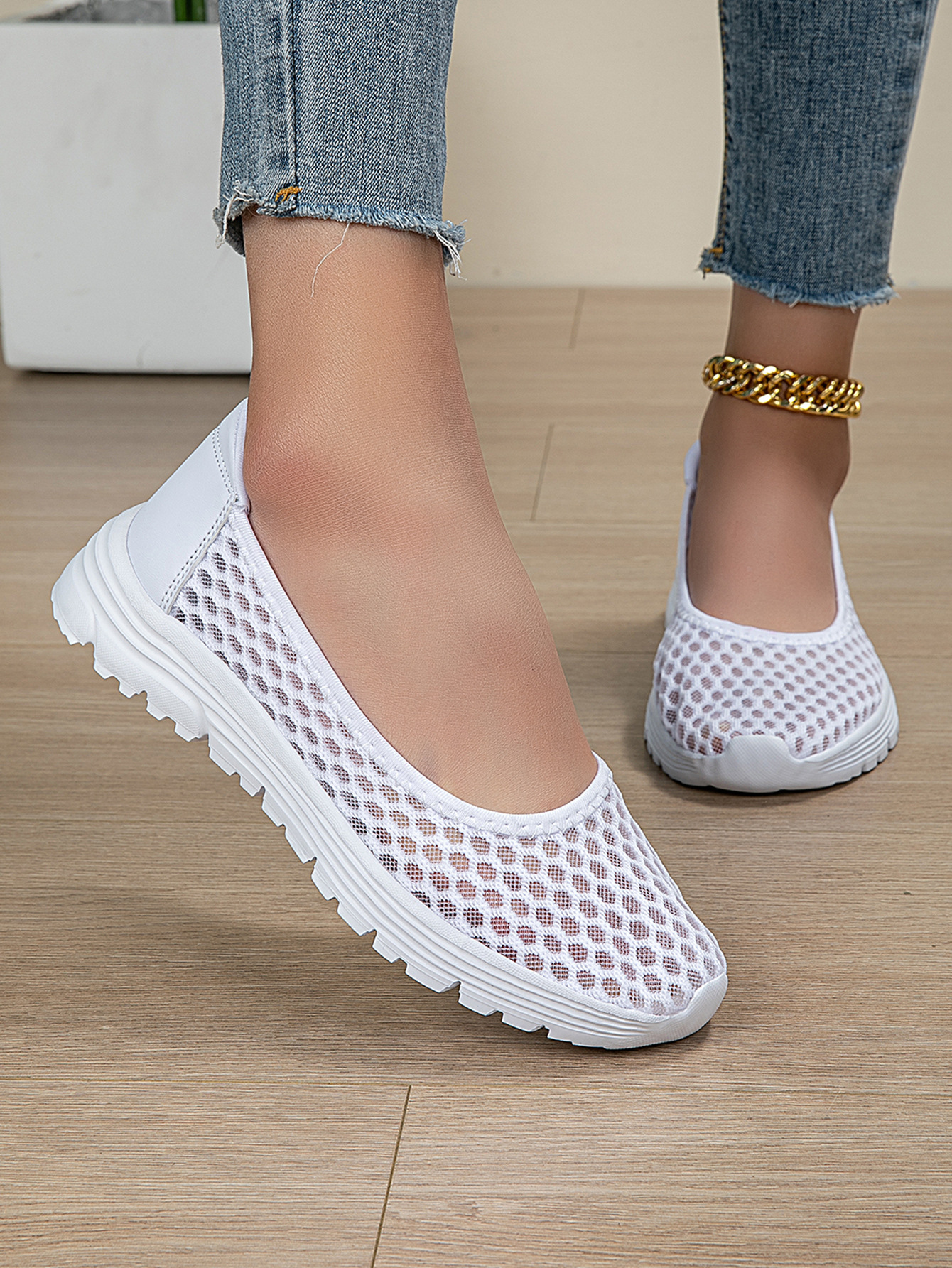 Summer Mesh Women's Walking Sandals, Slip-on Lazy Closed-toe Half-slippers For Men Women, Large Size, Comfortable And_vogvips.com