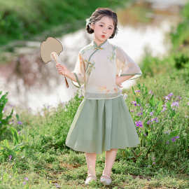 女童汉服夏季六一儿童旗袍演出服中国风新中式幼儿园毕业班服唐装