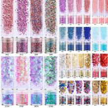 4 pots 19 Color Mix UV Epoxy Resin Mold Filling Sequins Nail