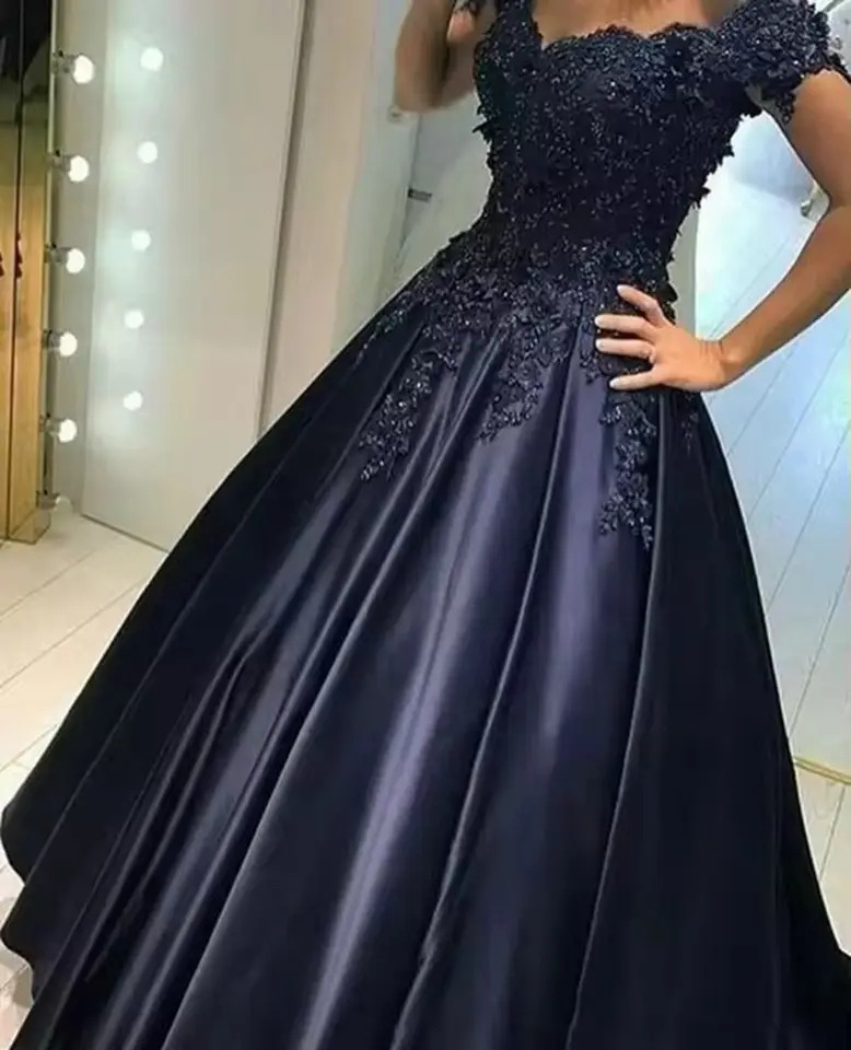 Vestido de noche elegante y gracioso con encaje, estilo europeo y americano, para comercio exterior, Amazon, AliExpress, Wish, nuevo, con hombros descubiertos y corte en A. image 8