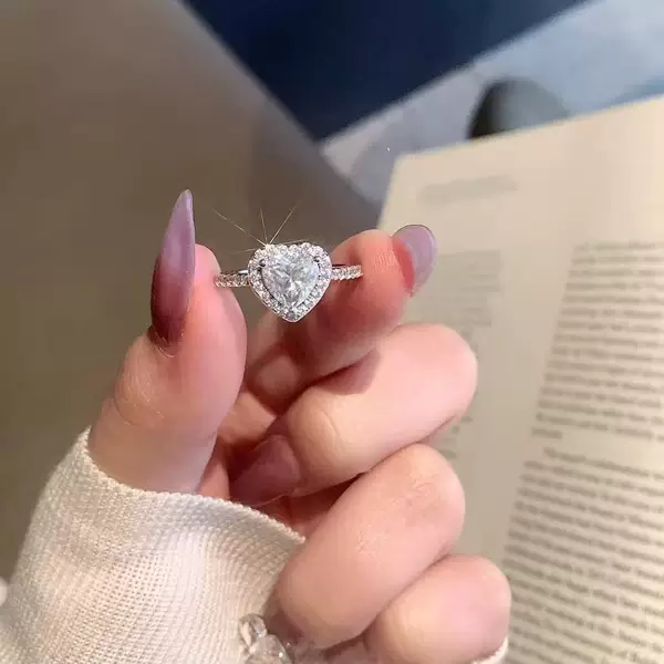 Micro-Inlaid Heavy-Duty Ring for Women, Adjustable, New Cross-Border Style, Elegant Ring with Niche Design, Zircon Inlay, Index Finger Jewelry