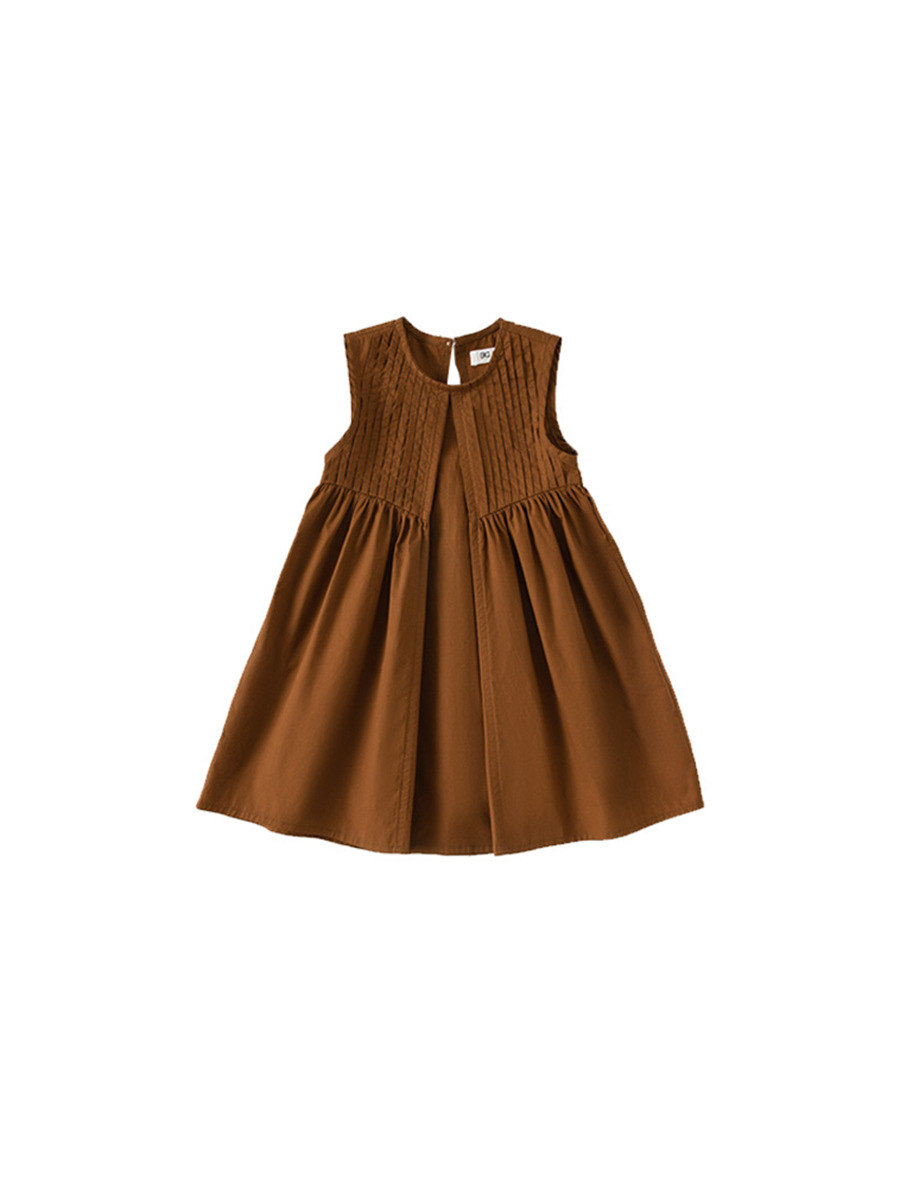 S.A.R. Ropa de niños para niñas simple color sólido vestido de niña sin mangas de verano nuevo vestido de niños de verano