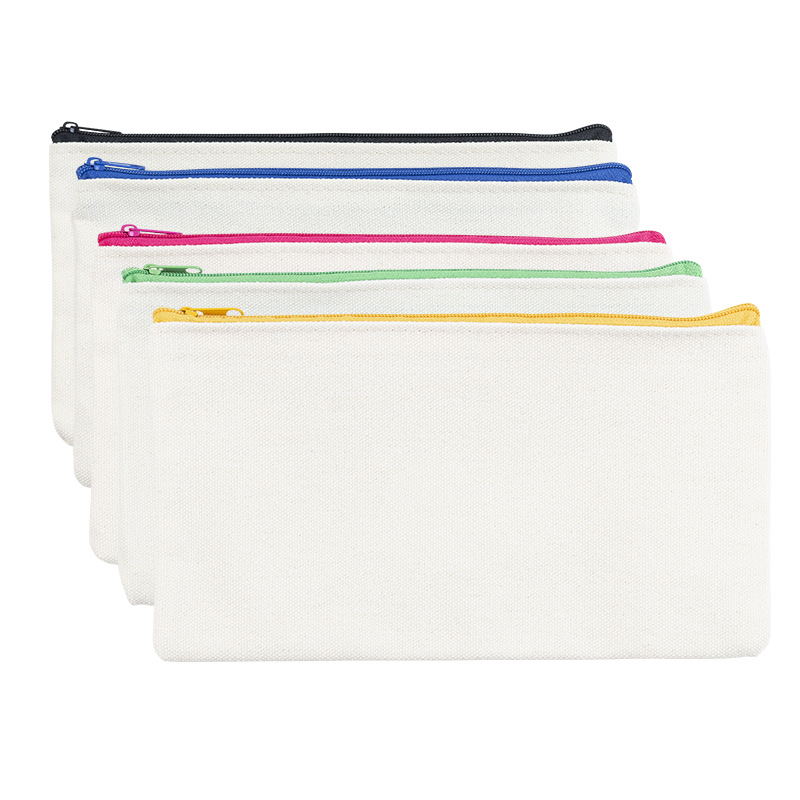 Transfronteriza de suministro directo de la lona caja de lápiz de la cremallera DIY simple cremallera bolsa de embrague de maquillaje pintado a mano graffiti papelería de almacenamiento