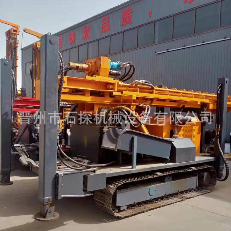 ST350米钢制履带水井钻机气动打井机械水气两用