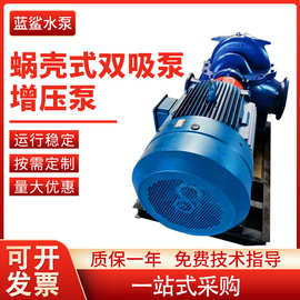 蓝鲨厂家机械密封蜗壳式双吸泵500S98型电机水利工程增压泵中开泵