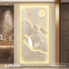 日照金山玄関装飾画軽豪華ledランプ廊下通路壁画高級感入戸正対門掛画