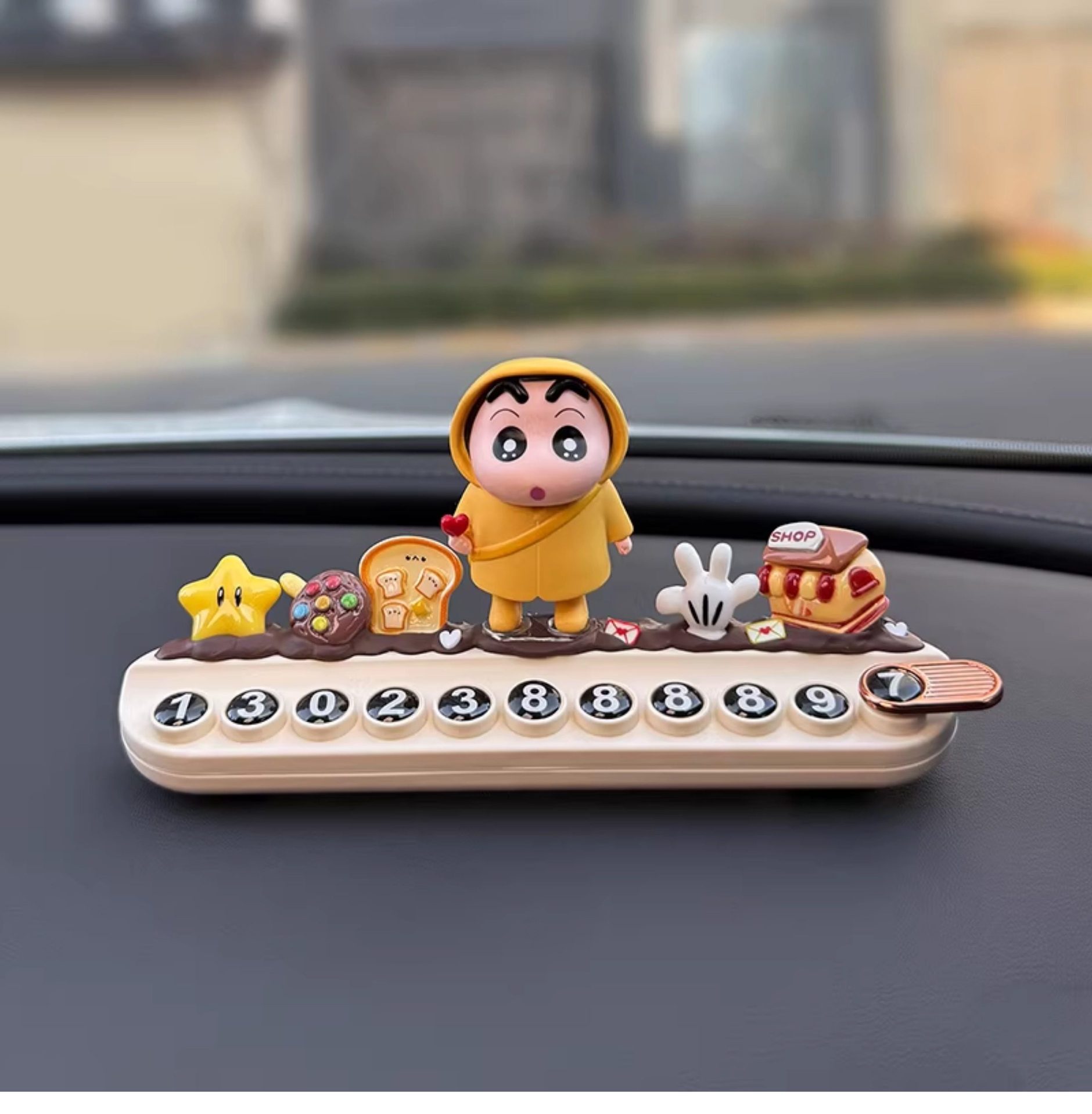 2026 New Model Crayon Shin-Chan Temporary Parking Number Plate for Moving the Car, with a Phone Number That Can Be Hidden on the Car
