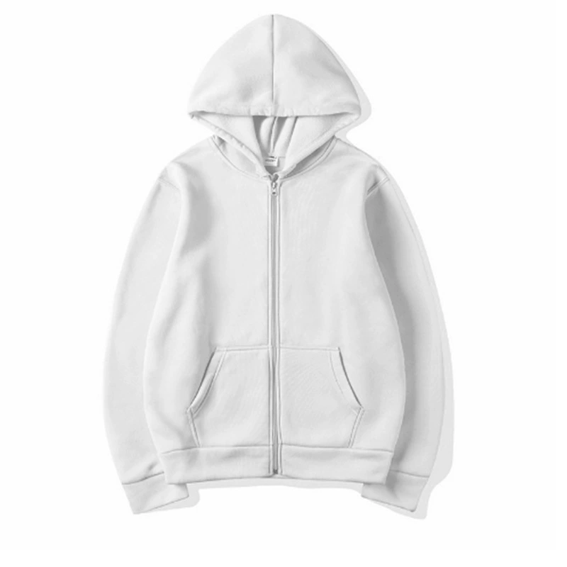 Трансграничные большие размеры осенне-зимних однотонных мужских и женских спортивных рубашек на молнии, толстовки, свободные кардиганы, толстовки с капюшоном, легкие топы, оптовая продажа