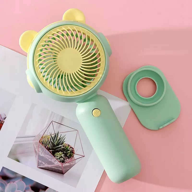 Mini ventilador portátil de color macarron con base, carga usb, pequeño ventilador de escritorio portátil regalo de verano image 22