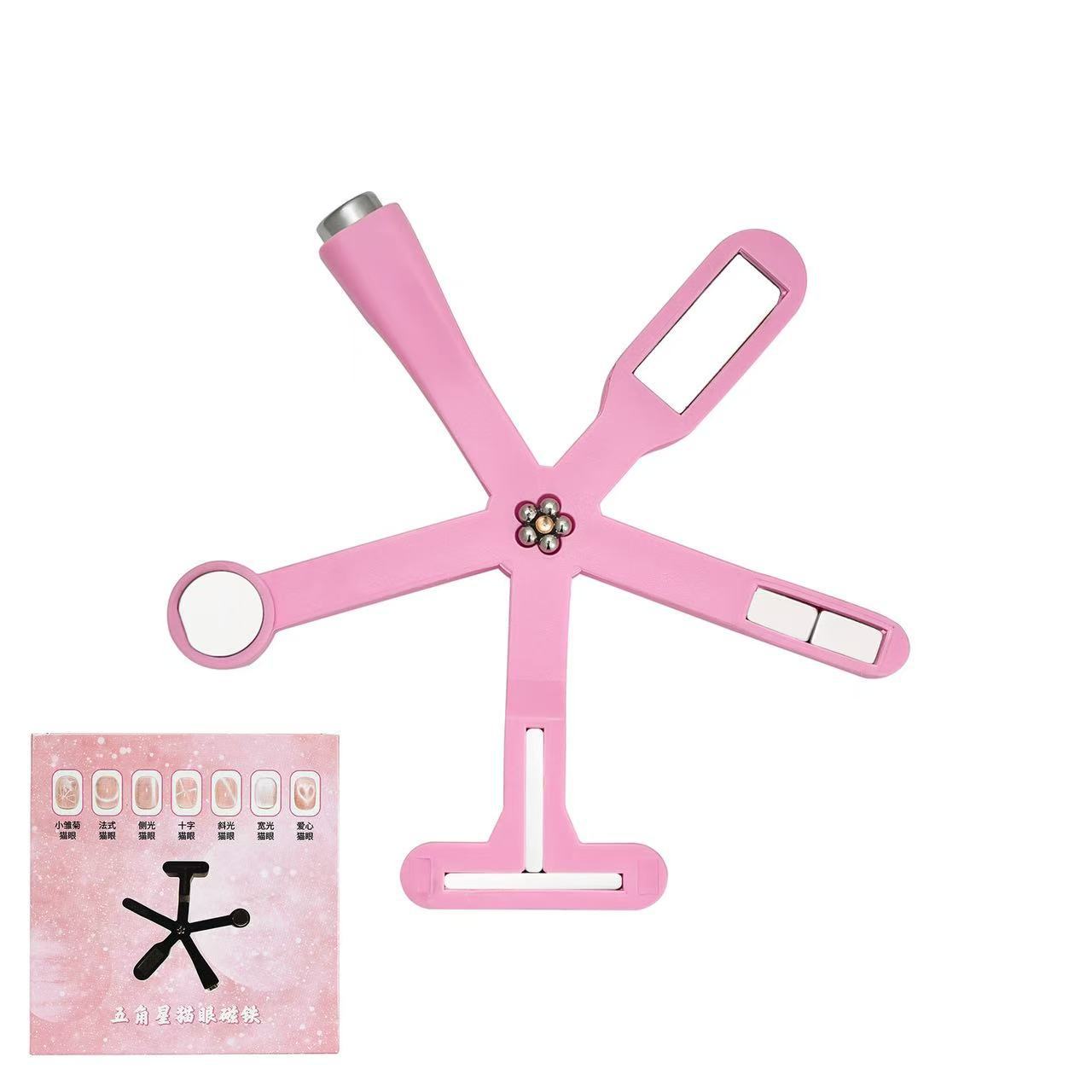 Manicure multifuncional seis en uno imán en forma de cruz fuerte multipatrón ojo de gato pegamento de manicure herramienta de manicure