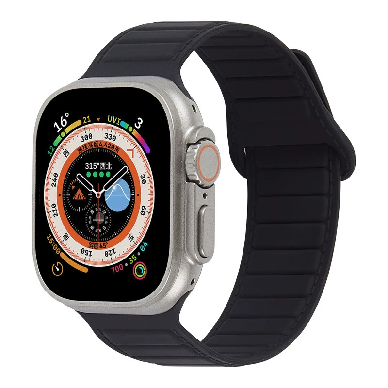 Подходит для браслета Apple 678910 поколения apple watch se из искусственной кожи с магнитным силиконовым ремешком для часов