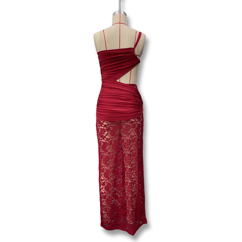 Women's Summer Sexy Backless Hollowed out Strapless Top And Slim Fit Skirt Set Cross Border Wholesale Clothing_ecoleips.com