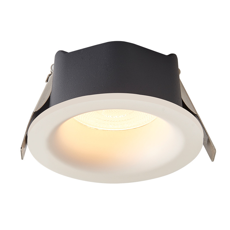 Cream viento sin marco incrustado taza profunda anti-deslumbramiento de espectro completo protector de ojos ultra delgada lámpara de sala de estar 406L