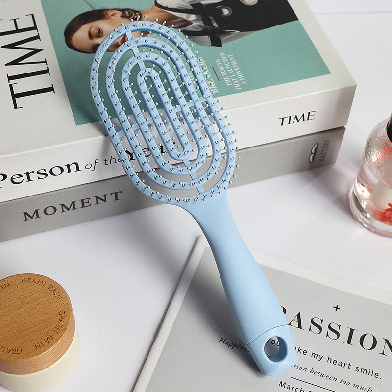 家庭用中空ヘアコーム、高見えガールヘアコーム、ふわふわマッサージリブ、大きなカーブコーム|undefined