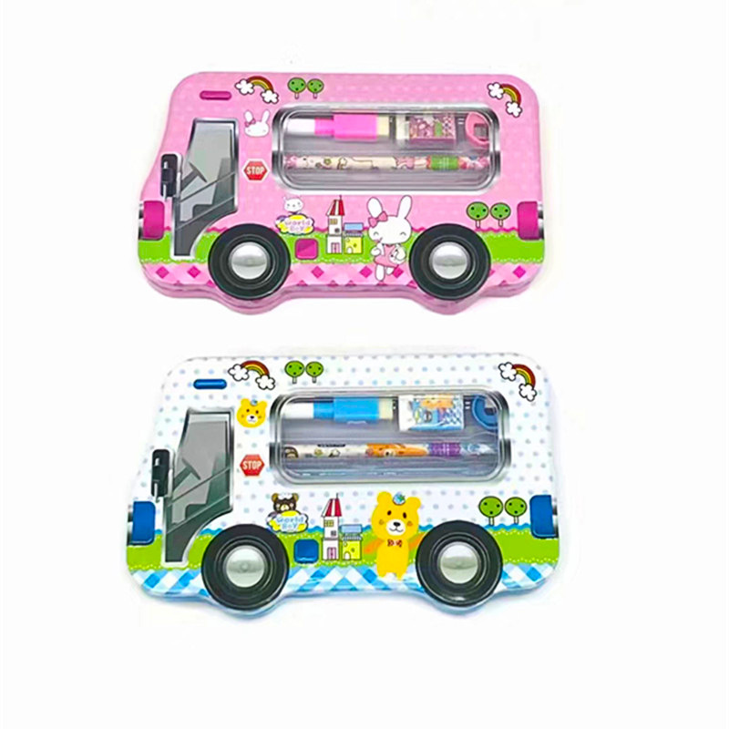 Korean Edition Blue Bear study Stationery School bus modelling capacity Can Sassafras Whiteboard pen children School 61