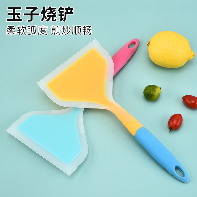 工厂现货耐高温硅胶铲宽口煎铲烙饼半透明玉子烧锅铲家用厨房用具|undefined