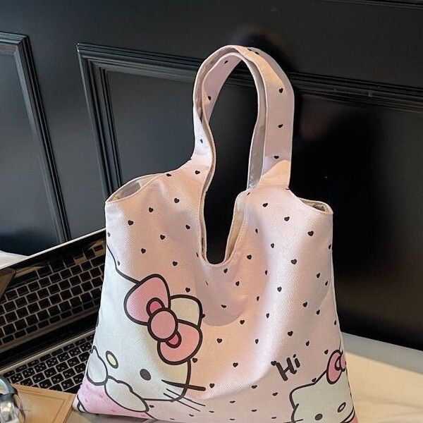 New Sanrio Large-Capacity Kitty Cat Lightweight and Versatile Cartoon Handbag Casual Bag for School Start and Going Out New Sanrio Large-Capacity Kitty Cat Lightweight and Versatile Cartoon Handbag Casual Bag for School Start and Going Out