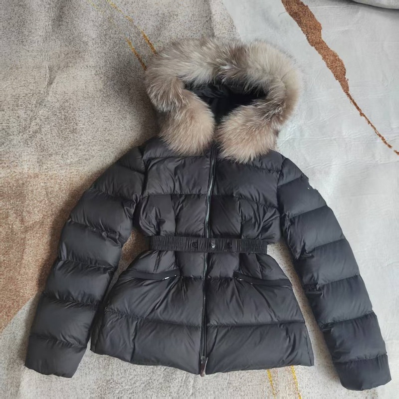 蒙家羽绒服女短款狐狸毛领冬季韩版简约风时尚白鸭绒休闲保暖外套|undefined