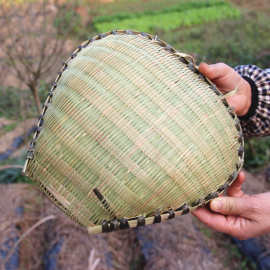 批发四川竹编筲箕簸箕家用竹制品竹筛子淘米沥米洗菜晾晒收纳竹篮