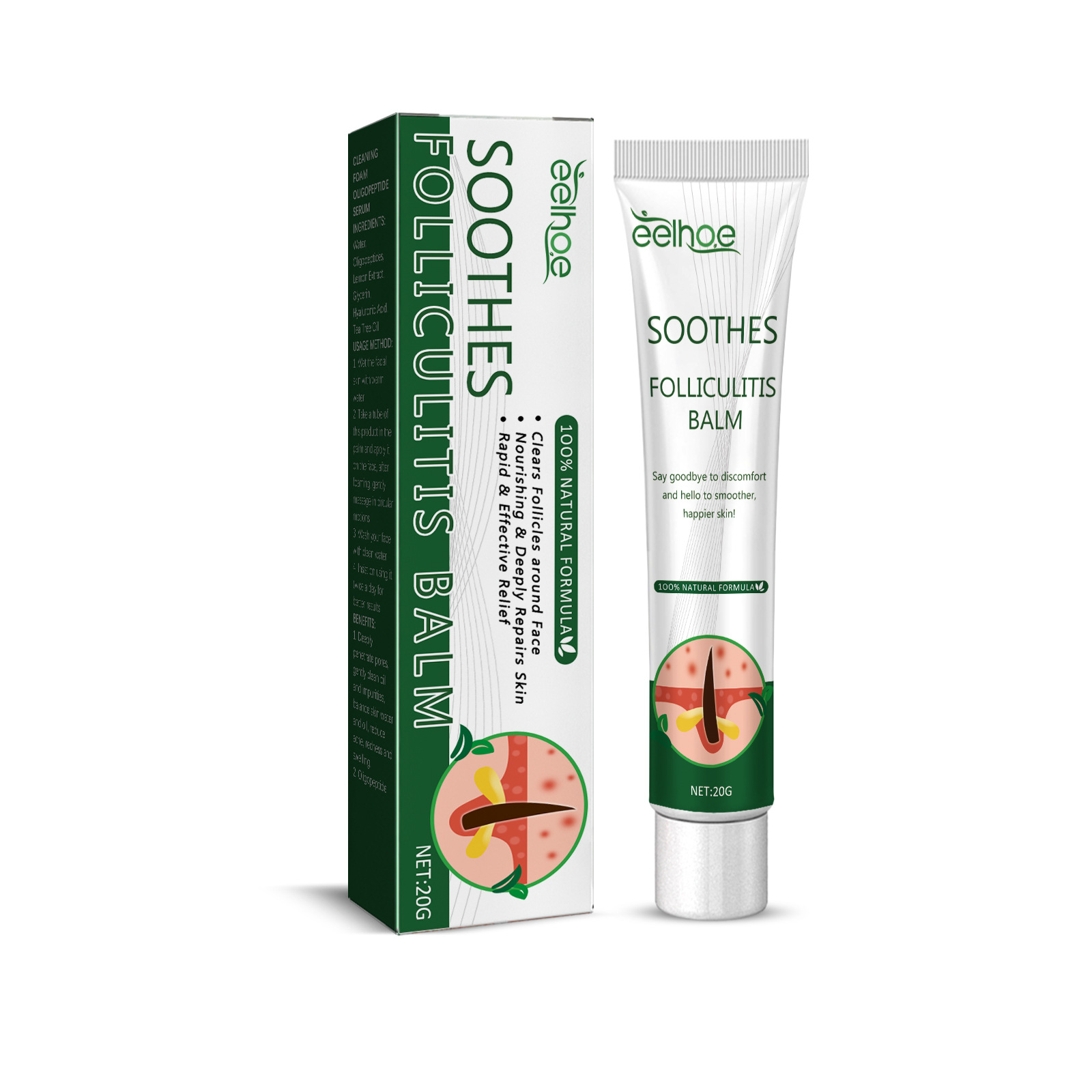 Η κρέμα επανόρθωσης θυλάκων τρίχας EELHOE ενυδατώνει, ανακουφίζει από τον κνησμό, την ξηρότητα, την απολέπιση, το ερύθημα, την επανόρθωση και_voghion.com