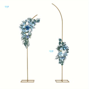 Set Metal Balloon Arch Backdrop Stand Set of 2 Golden Cross-Border