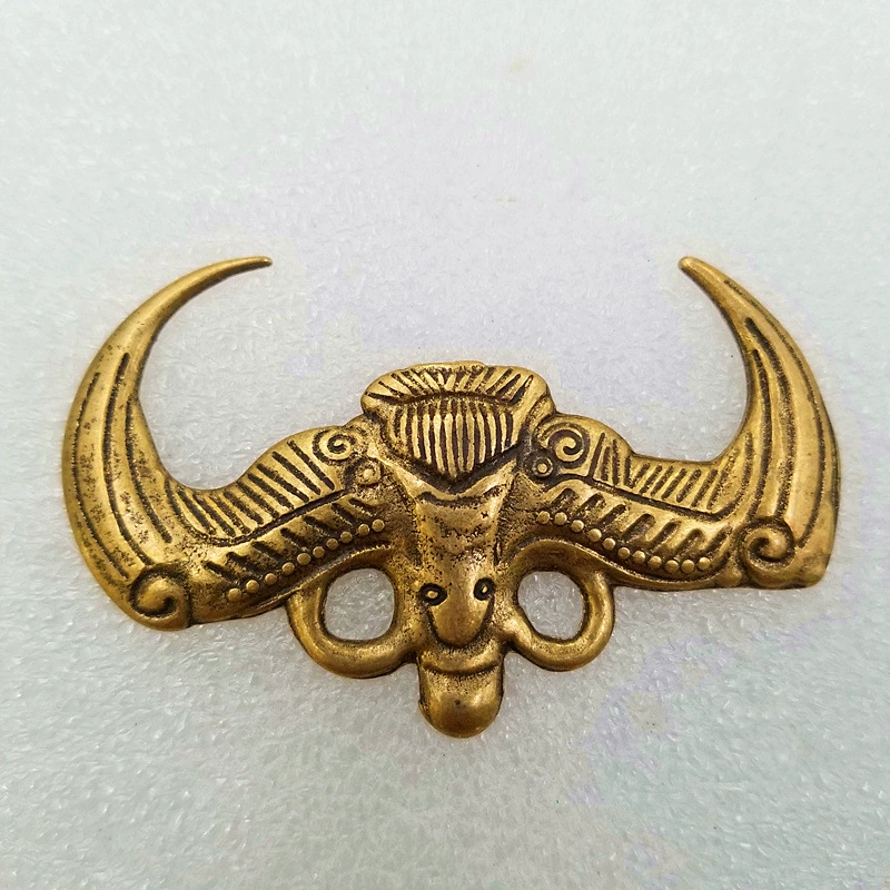 Старинные ремесла латунь летучая мышь латунный Рог кулон пять императоров медные монеты T40