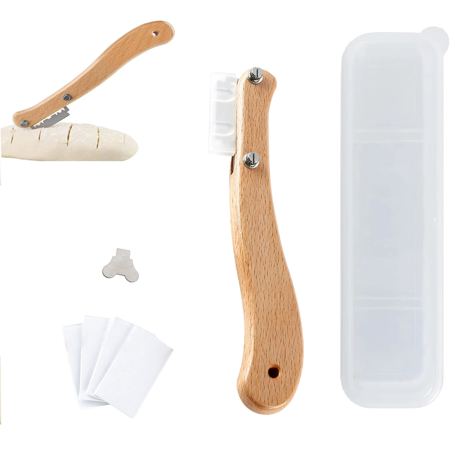 Новый трансграничный хлеборезка с деревянной ручкой, изогнутая хлеборезка с деревянной ручкой, хлеборезка для багета в европейском стиле, нож для обрезки хлеба