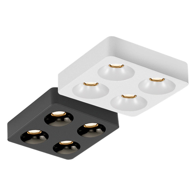 Ultra-delgada superficie montada downlight techo-libre inteligente cuatro-cabeza dormitorio doble cabeza lámpara de cubo no lámpara principal sala de estar techo proyector