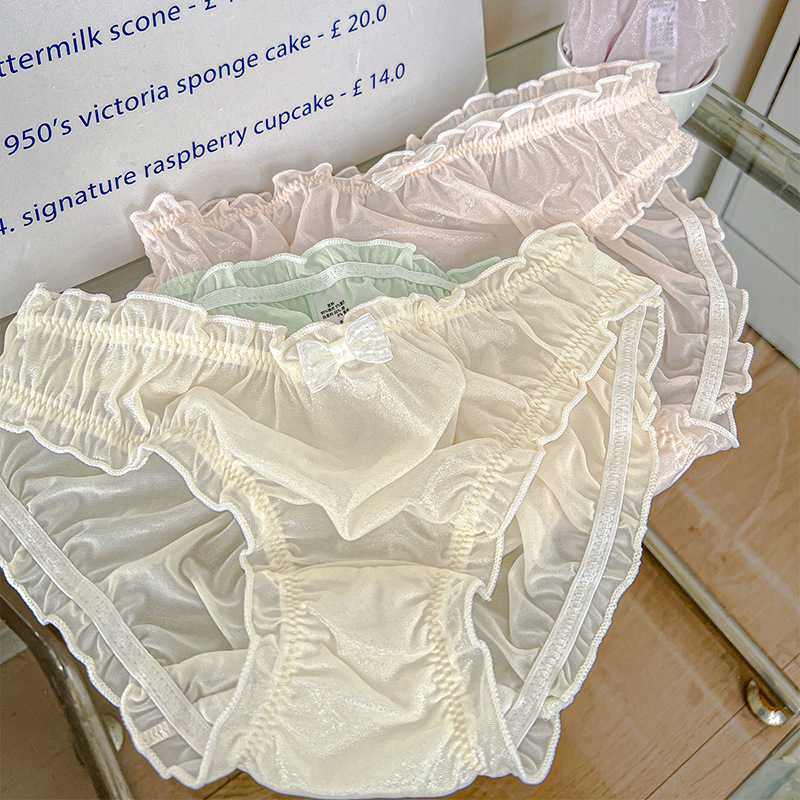 Calzoncillos de gran tamaño de día de color sólido dulce, seda de hielo, algodón puro insensible, pantalones de fondo de triángulo de gran tamaño transpirables y secos de varios colores