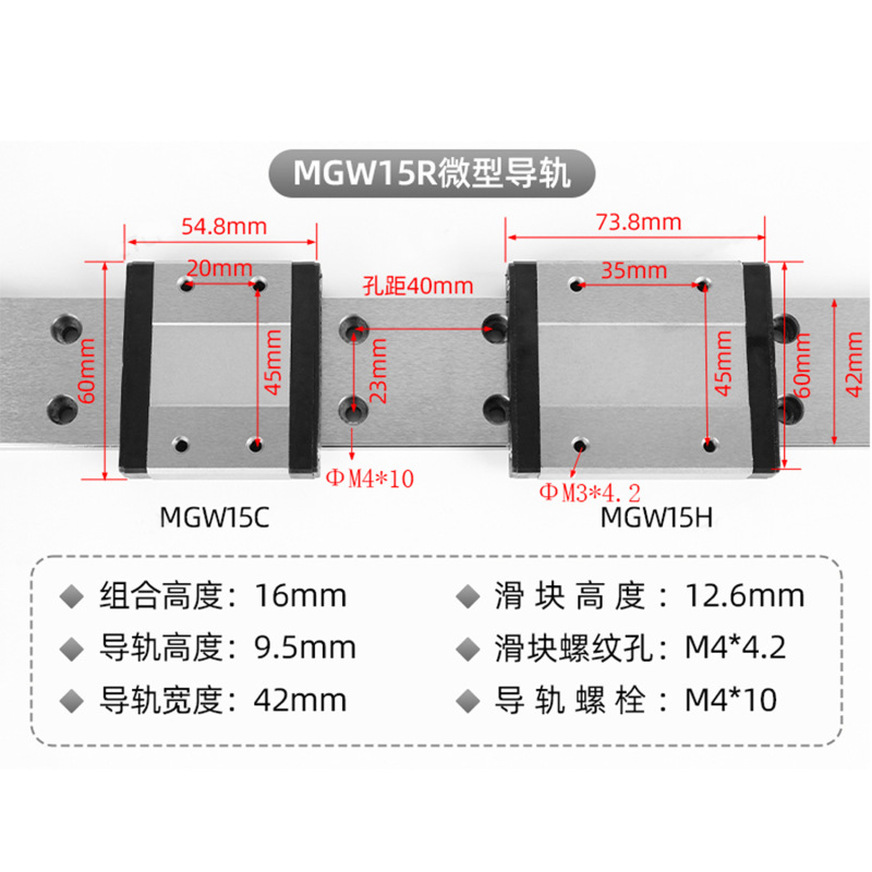 リニアガイドレール 国産スライドレール マイクロスライドブロック MGN/MGW/7C/9C/12C/15C/12H/7 H/9H/15H|undefined