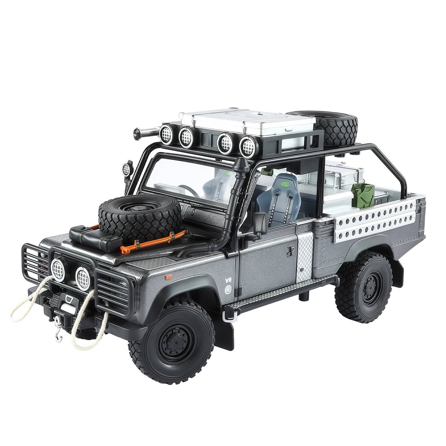 1: 24 Land Rover Defender Off-road aleación adornos juguetes infantiles retroceso luz modelo de simulación recomendado al por mayor