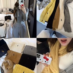 NAOAOは王者の今期bを組み合わせて純色の馬に入ります。30% のウールのニットのマフラーを含みます。