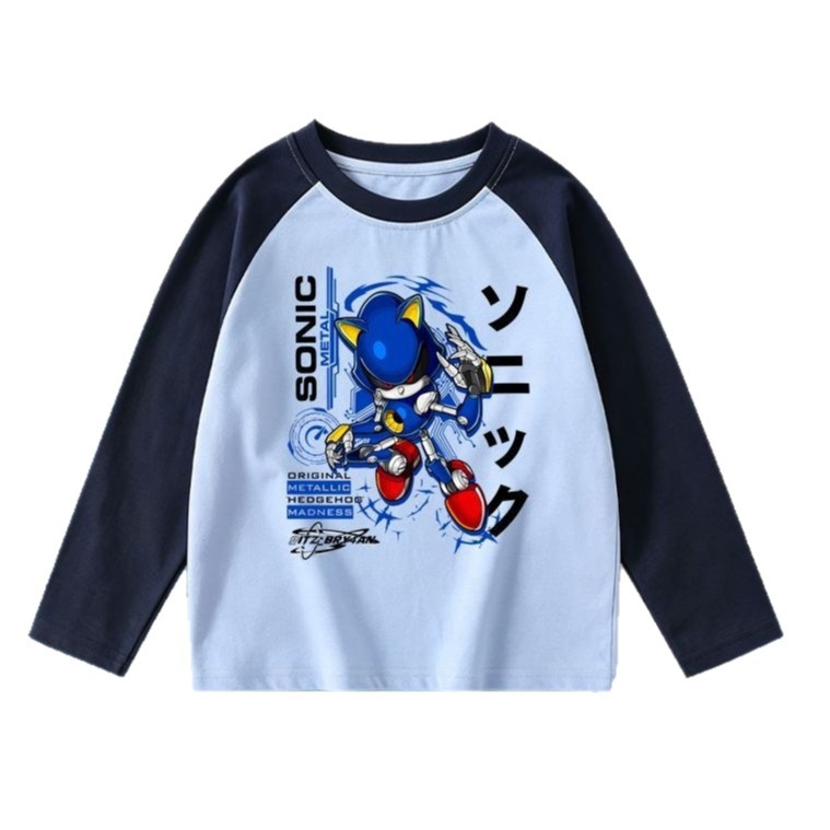 sonic索尼克衣服儿童长袖t恤纯棉秋季刺猬超音鼠音速小子男童装潮