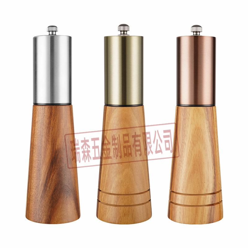 木製胡椒研削手動セラミックコア304胡椒粉海塩多目的研削機家庭用多目的キッチンツール|undefined