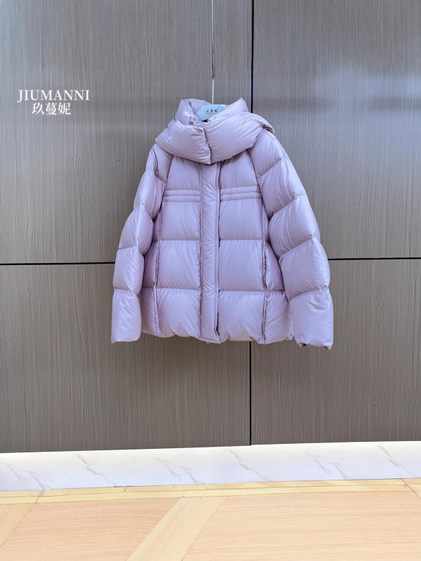波兰进口鲁达缎面短款加厚连帽鹅绒服外套女|undefined