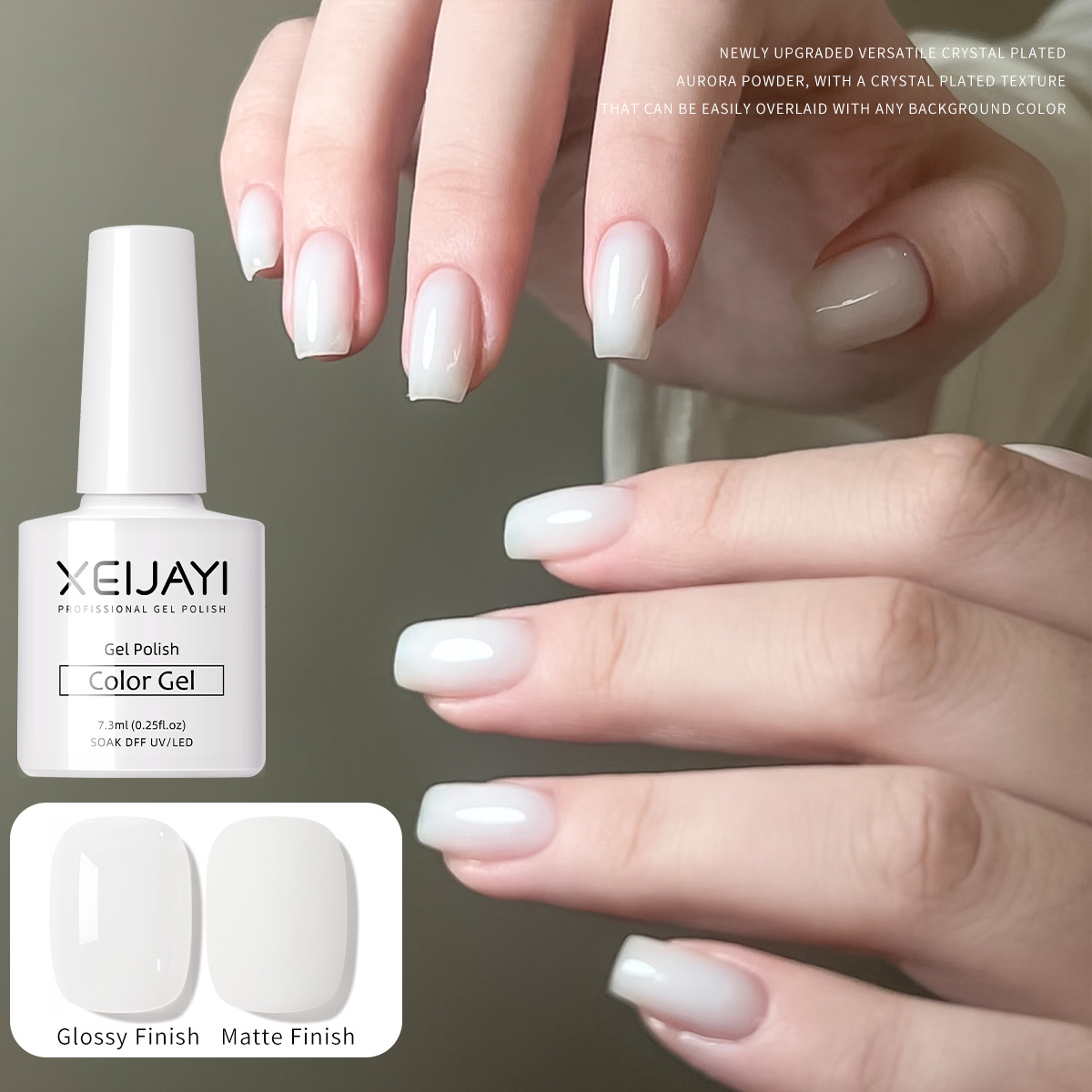 Leche blanca pegamento de uñas en 2025 nuevo estilo simple versátil de alta calidad pegamento de uñas de color sólido
