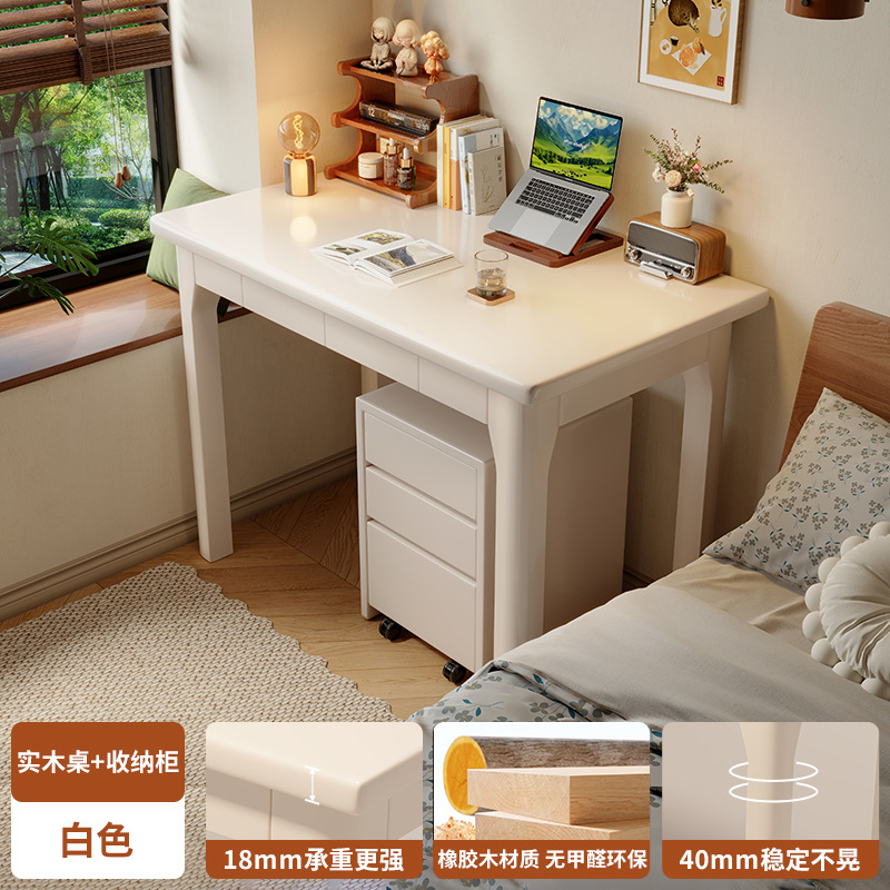 Mesa de escritorio estrecha de madera sólida, escritorio de escritorio para estudiantes, escritorio de escritorio moderno y simple, escritorio de computadora junto a la cama