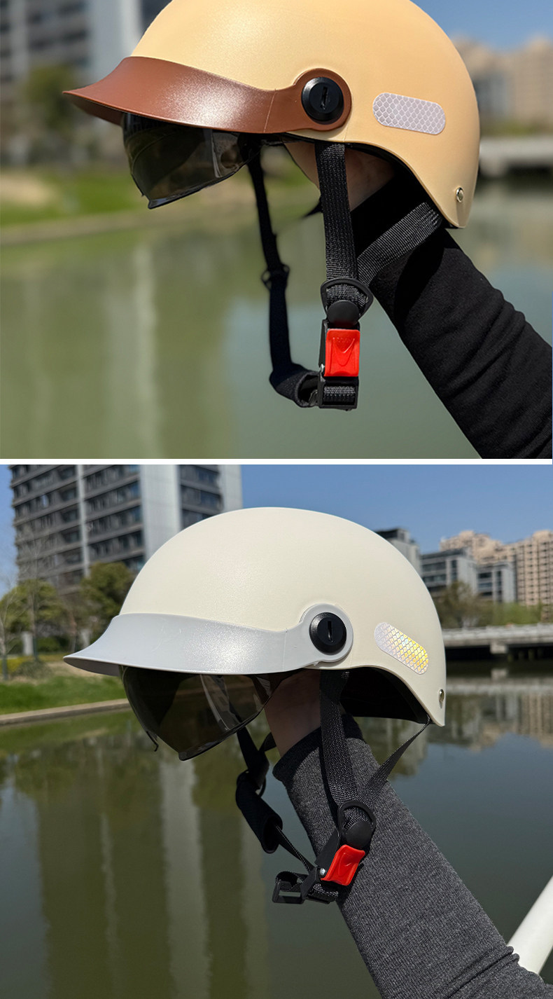 New National Standard 3C Certified Electric Motorcycle Helmet for Men and Women, Suitable for Summer Use, Does Not Put Pressure on the Head, Universal for All Seasons, Safety Helmet