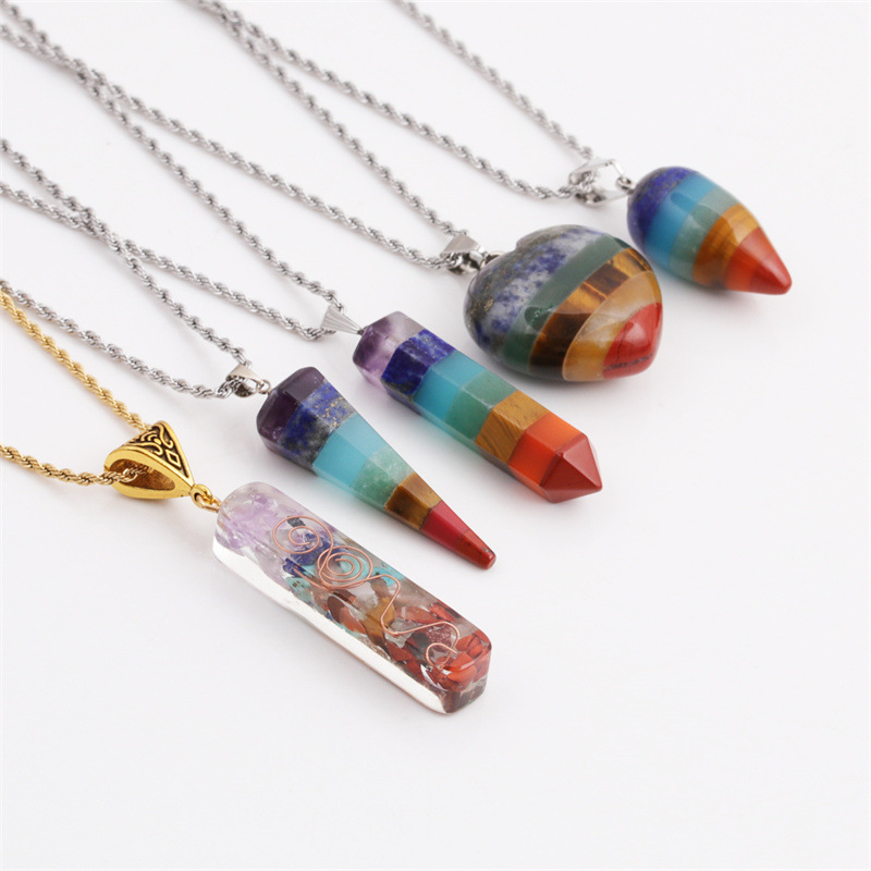 Stone Geometric Pendant Twist Chain Hip Hop Style Necklace Wholesale Jewelry Nihaojewelry display picture 25