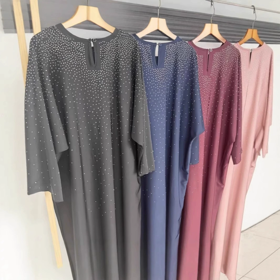 2025 летний новый однотонный повседневный тяжелый уличный халат Amazon со стразами и звездным небом для женщин.