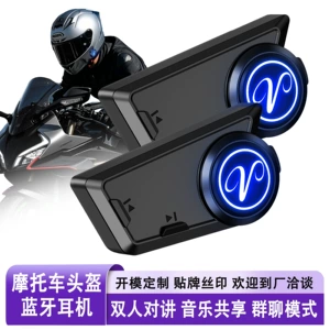 New motorcycle helmet Bluetooth headset, dual-person intercom, waterproof, suitable for team communication, Bluetooth 5.4, long battery life