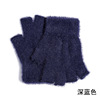 Velvet demi-season gloves, keep warm set for elementary school students for beloved, increased thickness, fingerless