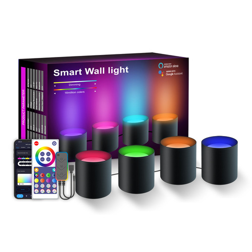 LED Graffiti Smart Wall Music Sync Home Decor WiFi Wall Lamp with Alexa Multi-Color Wall Lamp LED Light