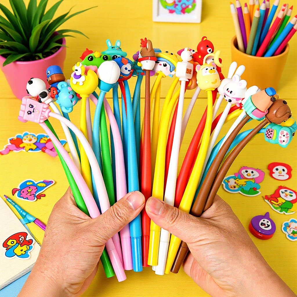Creative and Cute Shaker Gel Pens, Cartoon High-Value Student Plastic Shaker Pens, Elementary School Stationery Prizes
