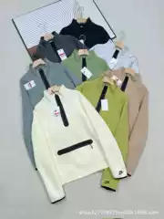 Spring and Autumn Overseas Cross border Small Hook Letter Casual Sports Printed Retro Splicing Half Zipper Half Open Hoodie