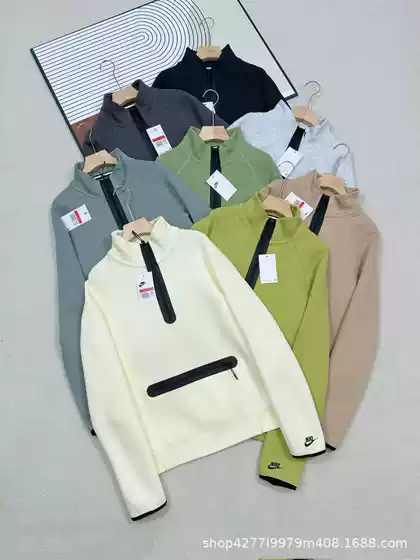 Spring and Autumn Overseas Cross border Small Hook Letter Casual Sports Printed Retro Splicing Half Zipper Half Open Hoodie