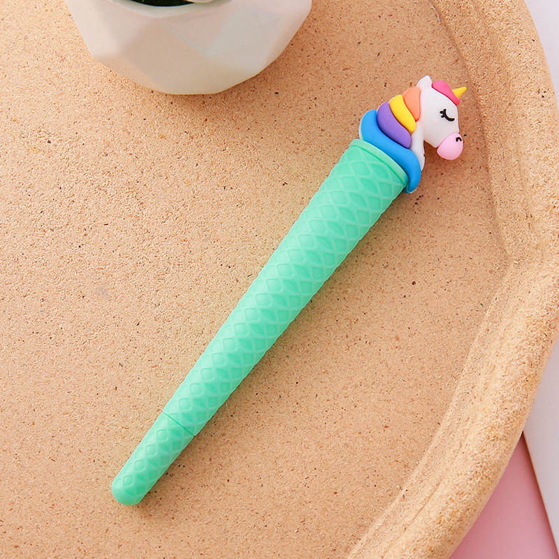 Lindo unicornio cono bolígrafo de góner papelería creativa estudiante forma helado bolígrafo de agua material de oficina bolígrafo de firma