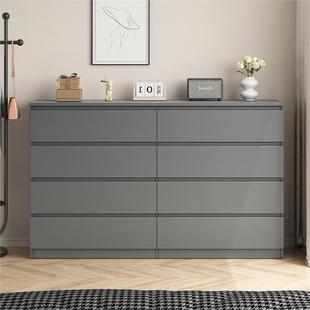 Cream-Style Eight-Drawer Cabinet for Living Room, Five-Drawer Chest for Bedroom, Wall-Mounted Bedside Storage Cabinet, Modern Minimalist Storage Unit